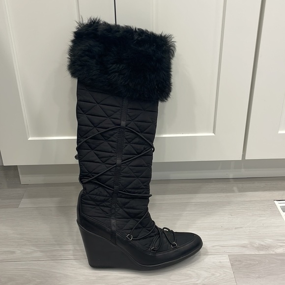 Prada Nylon Wedge Heel Winter Boots - Picture 15 of 15
